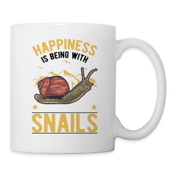 Happiness is being with Snails Schnecke - Tasse - Weiß - Rechts