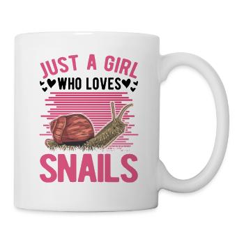 Schnecken Mädchen Snail Girl - Tasse - Weiß - Rechts