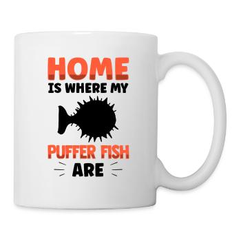 Kugelfisch ist mein Zuhause Riesenkugelfisch - Tasse - Weiß - Rechts