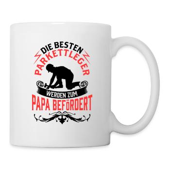 Parkettleger wird zum Papa Fußbodenleger - Tasse - Weiß - Rechts