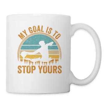 Mein Ziel ist es, Ihr lustiges Wasserball-Torwart - Tasse - Weiß - Rechts