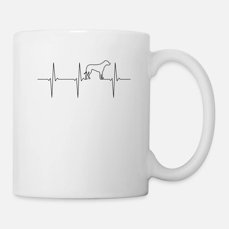 Rhodesian Ridgeback EKG Herzschlag - Tasse - Weiß