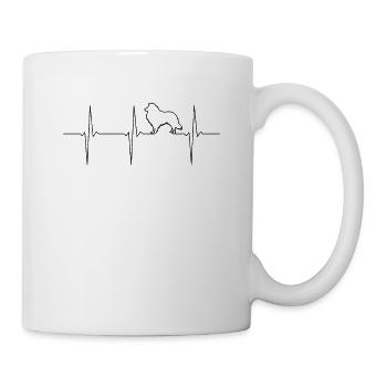 Shetland Sheepdog Sheltie ECG heartbeat - Mug - white - Right