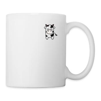 Cute Cow Minimalist Pocket Design - Mug - white - Right