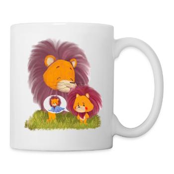 Lio Löwe und Mama Löwe - Tasse - Weiß - Rechts