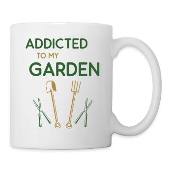 Garden gardener addicted to my garden - Mug - white - Right