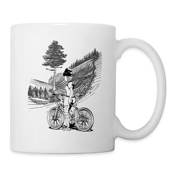 Adventure shirt for mountain bikers: freedom & style - Mug - white - Right