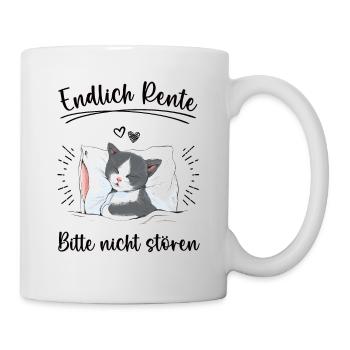 Endlich Rente Bitte Nicht Stören Ruhestand Rentner - Tasse - Weiß - Rechts