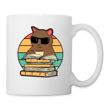Cat Coffee and Books Funny - Mug - white - Right