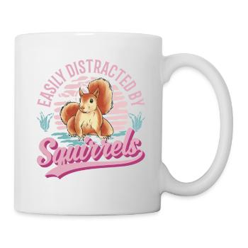 Facilement distrait par les écureuils Eichhörnchen - Mug blanc - blanc - Droite