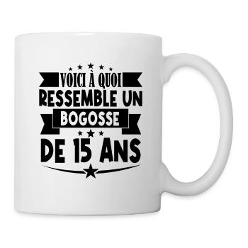 anniversaire 15 ans. beau gosse 15 ans. 15e annive - Mug blanc - blanc - Droite