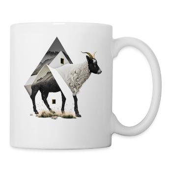 Goat Art Artwork Gift Animal Abstract - Mug - white - Right