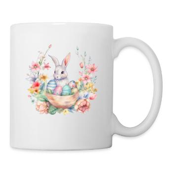 Frohe Ostern Hase Osterei für einen Osterhasen - Tasse - Weiß - Rechts