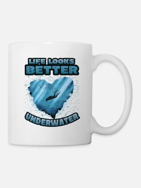 Das Leben Sieht Unter Wasser Besser Aus, Tauchen - Tasse - Weiß