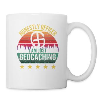 Honestly Officer I'm just geocaching fancy - Mug - white - Right