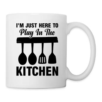 I'm Just Here To Play In The Kitchen Chef Cooking - Tasse - Weiß - Rechts