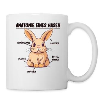 Anatomie eines Hasen lustige Kanninchen Erklärung - Tasse - Weiß - Rechts
