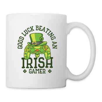 St. Patrick's Day Gaming Shamrock Gamer Video - Mug - white - Right