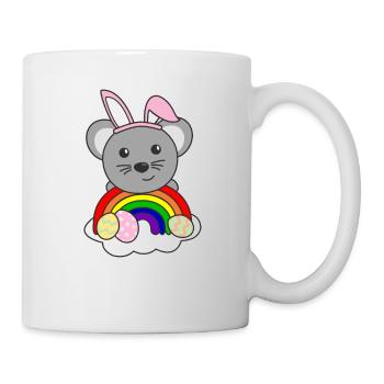 cute mice at Easter with Easter eggs mouse - Mug - white - Right