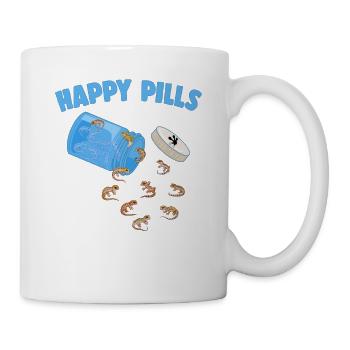 Happy Pills Eidechsen Lustige Leopard Gecko Liebhaber - Tasse - Weiß - Rechts