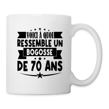 anniversaire 70 ans. beau gosse 70 ans. 70e annive - Mug blanc - blanc - Droite