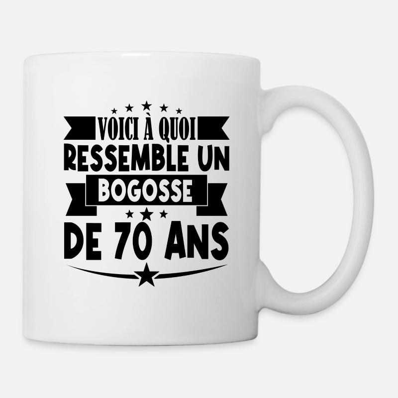 anniversaire 70 ans. beau gosse 70 ans. 70e annive - Mug blanc - blanc