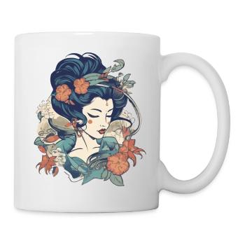 Femme rétro - Mug blanc - blanc - Droite