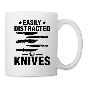 Facilement distrait par les couteaux Chefs Outils Chefs Cuisinier - Mug blanc - blanc - Droite