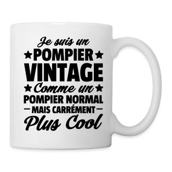 je suis un pompier vintage / cadeau humour pompier - Mug blanc - blanc - Droite
