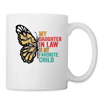 Ma belle-fille est mon enfant papillon préféré - Mug blanc - blanc - Droite