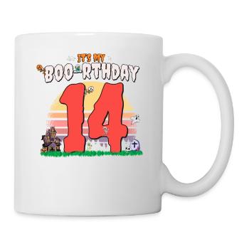 It's my Boo-rthday, Funny Halloween 14 Years Old - Mug - white - Right