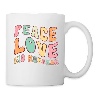 Peace Love Eid Mubarak Colorful Wavy Style Muslims - Mug blanc - blanc - Droite