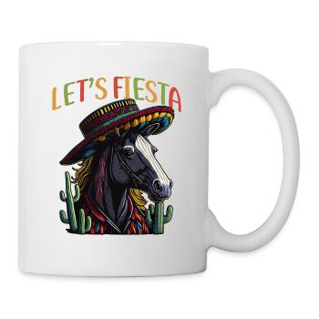 Cinco de Mayo Pferd Mexikanisch Let's Fiesta Pferd - Tasse - Weiß - Rechts