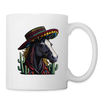 Cinco de Mayo Horse à la mexicaine avec Sombrero - Mug blanc - blanc - Droite