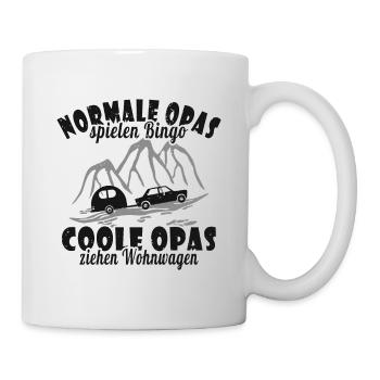 Ferien Urlaub Wohnwagen Camping Opa - Tasse - Weiß - Rechts