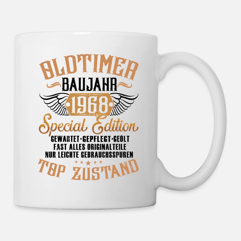 1968 Geboren Geburtstag Oldtimer - Tasse - Weiß