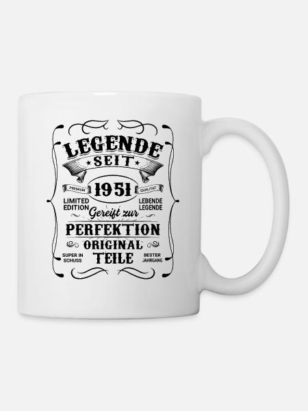 Baujahr 1951 geboren Oldtimer Geburtstag Spruch - Tasse - Weiß