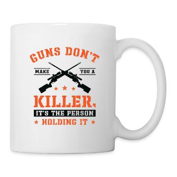 Waffen Pistolenliebhaber Waffenbesitzer Schießen - Tasse - Weiß - Rechts