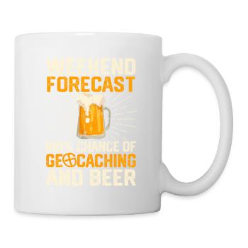 Wochenendvorhersage 100% Chance auf Geocaching - Tasse - Weiß - Rechts