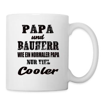 Papa und Bauherr - Tasse - Weiß - Rechts