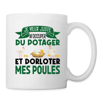M'occuper Du Potager Et Des Poules. Jardinage. - Mug blanc - blanc - Droite