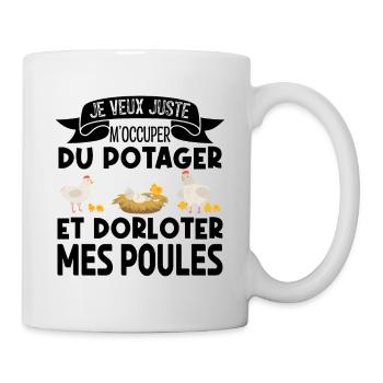 M'occuper Du Potager Et Des Poules. Jardinage. - Mug blanc - blanc - Droite