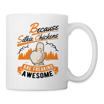 Parce que les poulets Silkie sont géniaux - Mug blanc - blanc - Droite