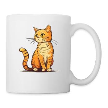 Chat dans le style comique - Mug blanc - blanc - Droite