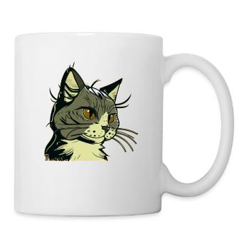 Cat in comic style - Mug - white - Right