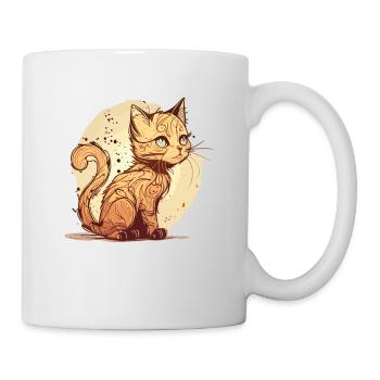 Chat dans le style comique - Mug blanc - blanc - Droite