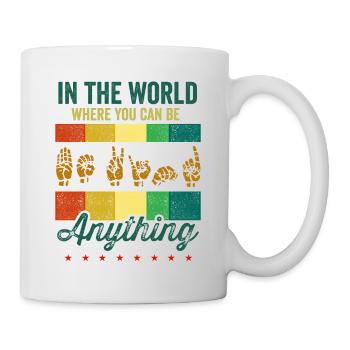 Amerikanische Gebärdensprache ASL Be Kind - Tasse - Weiß - Rechts