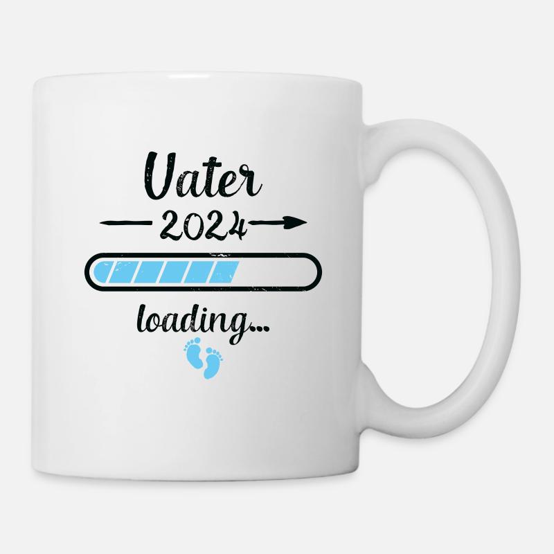 Vater 2024 Loading Schwangerschaft Papa Vater - Tasse - Weiß