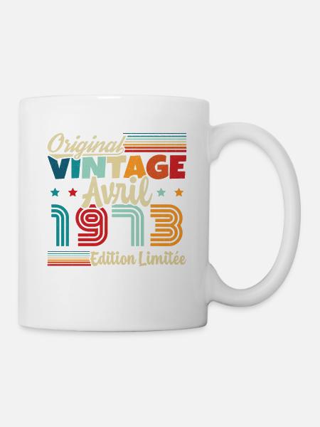 Cadeau D’anniversaire Avril 1973 Vintage Rétro - Mug blanc - blanc