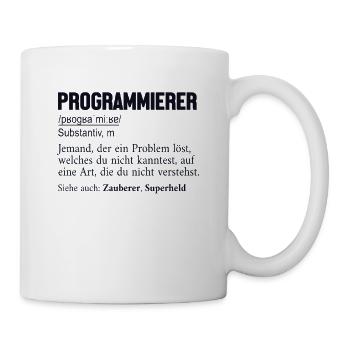 Programmierer Definition Developer Coder - Tasse - Weiß - Rechts